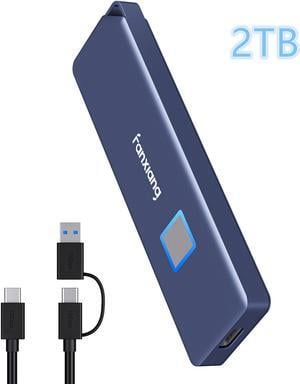 Fanxiang Fingerprint External SSD 2TB Portable SSD Drive, Up to 1050MB/s, Touch SSD External Solid State Drive, USB 3.2 Gen2 Type-C SSD Compatible with PS5/PS4, Android, Mac, Windows, PC, Laptops