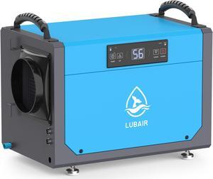 LUBAIR 113 Pints Commercial Dehumidifiers for Basement, Crawl Space Dehumidifier with Drain Hose, Spaces up to 1500 Sq Ft, Auto Defrosting