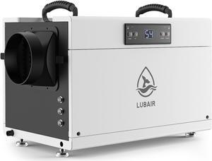 LUBAIR 145 Pints Commercial Dehumidifiers for Basement, Crawl Space Dehumidifier with Drain Hose, Spaces up to 6000 Sq.ft, Auto Defrosting
