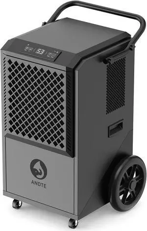 ANDTE 305 Pints Commercial Dehumidifier, Crawl Space Dehumidifier for Basement with 6.56ft Drain Hose and 24 Hr Timer, Spaces up to 9000 Sq. Ft, Compact, Portable, Auto Defrost, Memory Starting