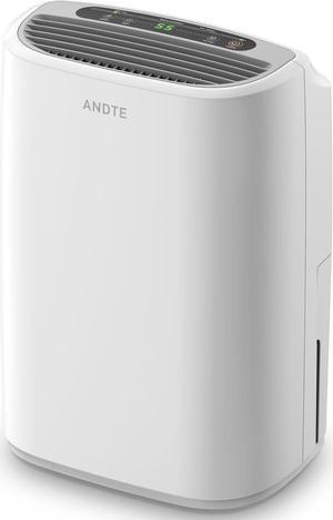 ANDTE 31 Pints Dehumidifiers for Large Rooms and Basements, Spaces up to 2500 Sq.ft, Auto/Manual Drainage, 0.528 Gallon Water Tank, Drain Hose, Auto Defrost, Dry Clothes Function, 24H Timer