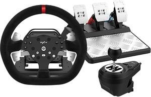 Force Feedback Steering Wheel,PXN V10 Racing Wheel 270°/900° Rotation with Pedal and Gear Lever for PC,PlayStation 4 Xbox Series X|S, Xbox One