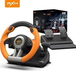 PXN Racing Wheel - Gaming Steering Wheel for PC, V3II 180 Degree Driving Wheel Volante PC Universal Usb Car Racing with Pedal for PS4, PC, PS3,Xbox Series X|S, Xbox One Orange
