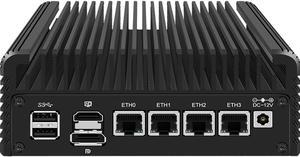 Mini PC  N Series 4-core N100 Fanless Mini Host Soft Route. (Barebone)