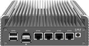 CWWK Mini PC N Series 8-core N305 Intel Quad Core Fanless Mini Host Soft Route. (Barebone)
