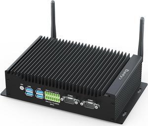 Fanless Mini PC, 8GB RAM 256GB SSD Industrial PC, Core i5-8260U Windows 11 Pro Mini Computer with 2 RS232 COM, Support RS422/RS485, 2 HD, DP, 4K Triple Display, 2 RJ45 LAN, GPIO Port, WiFi 5