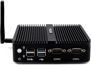 Fanless Mini PC, Industrial PC Celeron J4125, DDR4 8GB RAM 128GB SSD, Micro PC, 2 LAN, WiFi, BT4.0, Industrial Mini PC with 2 RS232 COM, HD/VGA Port, 2X USB3.0, Mini Desktop PC Windows 10 Pro