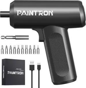 Electric Screwdriver Set,4V Cordless Rechargeable Screwdriver with 4.5 N.m Torque, 1500 mAh Battery USB-C, LED Light, 12 Bits for Furniture/Electrical Repairs