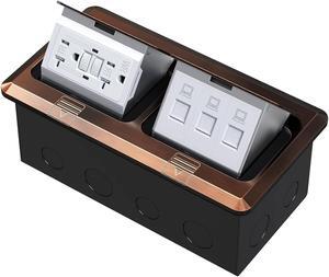 Pop Up Floor Electrical Outlet with 20 Amp Stainless Steel GFCI Tamper Receptacle Outlet, Silver