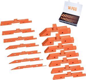 Router Table Setup Blocks Woodworking - 14pcs Aluminum Alloy Precision Setup Bars for Routers Tables Saw Accessory, Measuring Height Depth Angle Gauge with Storage Case (Each in Varies Thick)