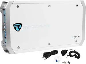 RXM-S6 2600W Peak/660W RMS 6-Channel Marine Amplifier, PA Microphone, Waterproof Design, Bass Remote for Boats and Marine Audio