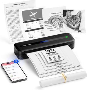 M832 Thermal Printer, Portable Printers Wireless for Travel - 300dpi Bluetooth Printer Support 8.5" x 11" US Letter & A4 Paper, Inkless Printer Compatible with Android and iOS Phone & Laptop