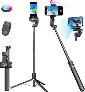 Smartphone Gimbal Stabilizer, Smart Face Tracking Tripod Without APP - 4 in 1 Cellphone Gimbal Stabilizer for iPhone&Android Extended 108cm Rod with RGB Fill Light, AOCHUAN M2PRO White