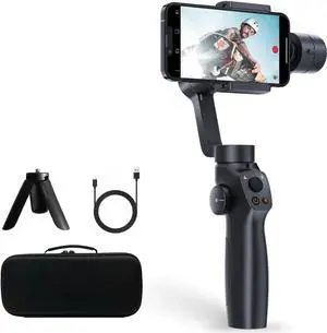 Gimbal Stabilizer for Smartphone, 3-Axis Stabilization Phone Gimbal Handheld with Fill Light, Face Tracking Tiktok YouTube Vlog Stabilizer for Android iPhone 15 14 13 Pro Max