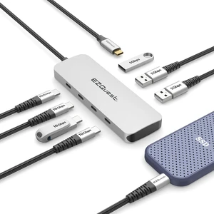 USB C Hub Docking Station 7 in 1 with 3 Gen 2 10Gbs Ports, 3 USB A 3.0 Ports, 1 USB C Power Delivery 3.0 with 5Gbs Data, Compatible with MacBook/Dell/HP/Lenovo Laptops USB C Hub Docking Station 7 in 1 with 3 Gen 2 10Gbs Ports, 3 USB A 3.0 Ports, 1 USB C Power Delivery 3.0 with 5Gbs Data, Compatible with MacBook/Dell/HP/Lenovo Laptops