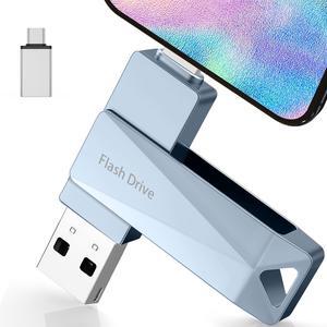 512GB Photo Stick for iPhone, Qainerly USB Flash Drive for iPhone 10 11 12 13 14 15 and More, 4 in 1 Memory Stick for Photos and Videos Transfer Storage, iPhone/iPad/PC/Android(Pink)