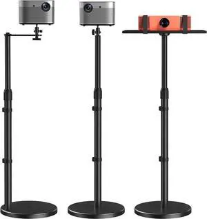 Height Adjustable Projector Stand 32"-47", Projector Floor Stand with 3 Mounting Options, Projector Mount with 360° Rotatable Ball Head for Home & Office & Outdoor, AMPS04