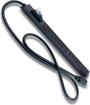 240V Power Strip with 6 -C13 & 4- C19 Outlets, 30 Amp, Rack Mount, Breaker and Surge Protector, 7200 Watt, 6ft 10 AWG Cord with L6-30P Plug, Digital Meter ASIC Mining (Black)