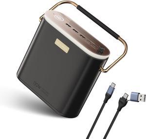 80,000mAh Power Bank 130W Portable Power Station with Digital Display, Lighting, USB C 5-Port Support Solar Recharge for Outdoor Camping,Laptop,Emergency Backup(296Wh)