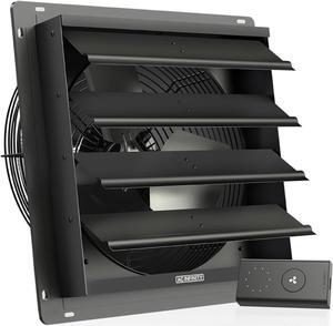 AIRLIFT T14, Shutter Exhaust Fan 14" with WiFi App-Compatible Temperature Humidity Controller  Wall Mount Ventilation and Cooling for Sheds, Attics, Workshops