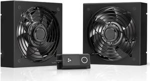 Rack ROOF Fan KIT, Quiet Dual-Fans with Speed Controller, for Cooling AV, Home Theater, Network 19 Racks