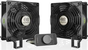 AXIAL S1238D, Dual 120mm Muffin Fan with Speed Controller, UL-Certified for Doorway, Room to Room, Wood Stove, Fireplace, Circulation Projects