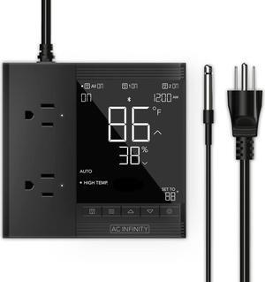 Controller 75, Smart Outlet Controller, with Temperature, Humidity, Timer, Cycle, Schedule Controls, Desktop Digital Thermostat for Heat Mat, Seedling Germination, and Propagation