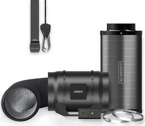 Air Filtration Kit 8, CLOUDLINE LITE Inline Fan and Carbon Filter Combo, Cooling and Ventilation System for Grow Tents, Hydroponics, Indoor Gardening