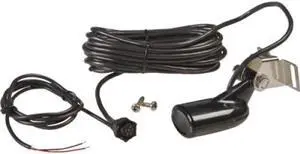 LOW-000-0106-48 / HST-WSU Depth transducer w/ temp, MFG# 000-0106-48, 200KHz, 20° beam angle, with temperature sensor. Transom mount "Skimmer". Includes 20039; cable with Uni-plug connector.
