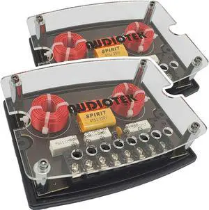 Audiotek High Performance 600 Watts Maximum Power CX4 2 Way 4 Ohm Car Audio Passive Crossover Networks High/Low Frequency Response 35000 hZ Crossover Response (2 Pack)