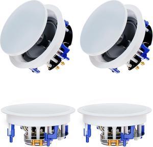 640Watts 2-Way Bluetooth Ceiling Speakers Package Great for Home Theater System, Living Room,Office,Flush Mount Wired(4 Speakers)