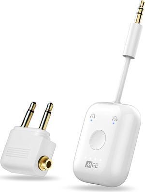 audio Connect Air (2 PACK) in-Flight Bluetooth Wireless Audio Transmitter Adapter for up to 2 AirPods/Other Headphones; Works with All 3.5mm Aux Jacks on Airplanes, Gym, TVs, & Gaming, Black&White