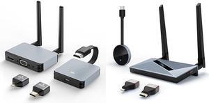Wireless HDMI Transmitter and Receiver 4K, Wireless HDMI Extender, Wireless HDMI Adapter Plug & Play 2.4/5GHz Streaming Video/Audio from Laptop, PC to HDTV/Projector/Monitor