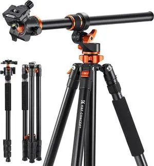 90''/230cm Ultra High Camera Tripod,Horizontal Overhead Shooting Travel Tripods with Metal Ball Head 10KG Load Capacity,Detachable Monopod, for Indoor and Outdoor Use T254A7+BH-28L