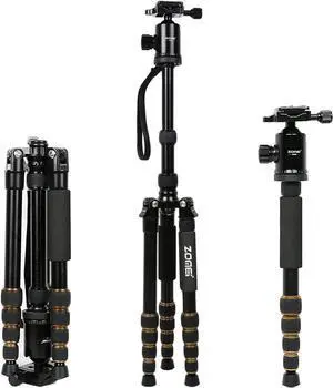 Z669C Carbon Fiber Portable Tripod with Ball Head Compact Travel for ,Sony, , Samsung, Panasonic, Olympus, Kodak, Fuji, Cameras and Video Camera