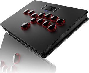 S3 Wireless Arcade Stick for Nintendo Switch PS4 PS3 PS2 Xbox 360 PC Mac iOS Android TV Box, Leverless Fighting Stick with Touchpad, Cellphone Holder, 3.5mm Audio Port, 5 Latency Mode, S3-AB01