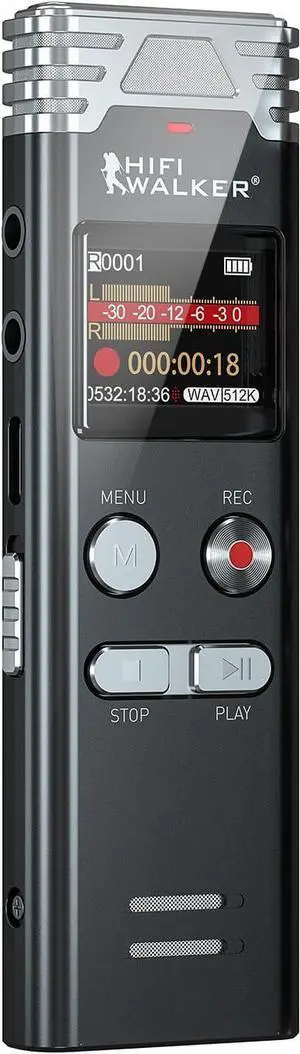 64GB Voice Recorder, Voice-Activated Recorder with Crystal Clear Playback & Security Password for Professional Interviews,Lectures and Meetings, MP3 Player, Black