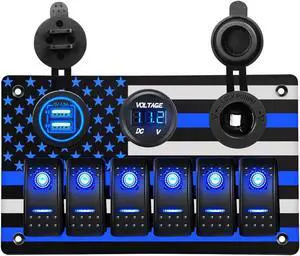 12 Gang 3 Modes Switch Pod with RGB LED Background Lighting Toggle/Momentary/Pulsed Control 12 Auxiliary LED Lights or Electrical Devices for Offroad Truck Car RV SUV Waterproof