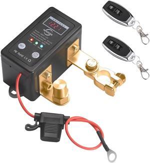 DC12V 100-240A Battery Switch Relay Integrated Wireless Remote Control Disconnect Cut Off Isolator Master Switches, with Voltage Display