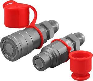 Body ISO 16028 Skid Steer Bobcat Flat Face Hydraulic Quick Connect Couplers & 5/8 JIC Thread Size,The Universal Quick Disconnect Coupler for Bobcat Case/New Holland etc