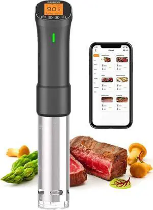 Vide Machine Inkbird Wifi Sous Vide Cooker, 1000W Remote Control Immersion Circulator with APP RecipesTimer Alarm Mobile Notification 3D Water Heating Ultra-Quiet ISV-200W