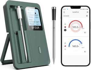 Wireless Meat Thermometer with 2 Meat Probes, 328FT Bluetooth Meat Thermometer Wireless with LCD Screen, Digital Meat Thermometer for Grilling and Smoker BBQ Oven Grill Meat Thermometer