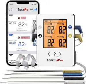 TP25 650FT Wireless Meat Thermometer with 4 Probes, Bluetooth Meat Thermometer for Cooking, BBQ Oven Food Smoker Thermometer Rechargeable