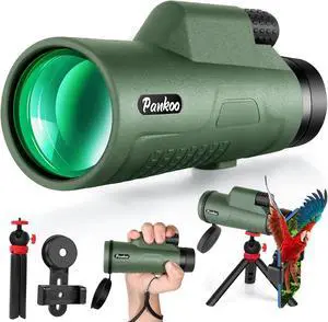 12x50 HD Monocular Telescope for Adults with Smartphone Adapter Tripod Hand Strap - High Power Monoculars Equipped with Large BAK4 Prism & FMC Lens -Suitable for Bird Watching Sports Hiking Traveling