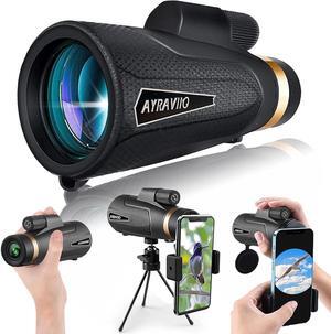 12×60 Monocular Telescope with Smartphone Holder & Upgraded Tripod, High Powered SMC & BAK4 Scope, Birthday Gifts for Men Dad Him Husband Teen, Outdoors Survival Hiking Gear
