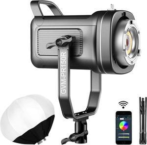 150W LED Video Light 2700K~7500K RGB Video Light Photography Studio Light Kit with Lantern Softbox & Stand, CRI97+TLCI97 with 8 Lighting Effects+Custom Effects for Outdoor Shoot YouTube Videos