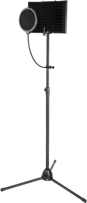 Microphone Studio Recording Kit with Microphone Isolation Shield, Adjustable Wind Screen Bracket Stand, Pop Filter, for Vocal Acoustic Recording and Podcasting