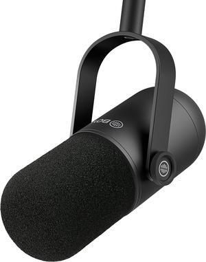 BY-DM500 Podcast Microphone,XLR Dynamic Microphone with Broadcast Sound &Metal Construction Wide-Range Frequency Studio Microphone for Streaming Gaming Voice-Over Music-Black