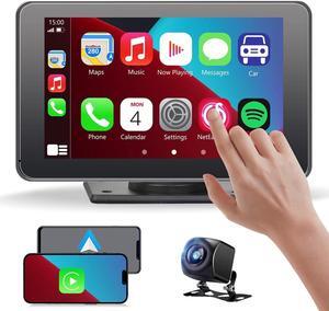 Wireless Car Stereo with  CarPlay/Android Auto, Portable Touch Screen Car Radio Multimedia Player with Bluetooth, Backup Camera, Navigation, Mirror Link for All Vehicles