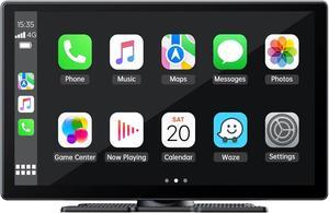 Carplay Screen for Car, Portable Car Stereo Wireless Car Play Android Auto Car Radio Receiver with GPS Navigation, Mirror Link, Voice Control, Bluetooth Handsfree Call/Music, AUX/FM